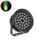 GLOBOSTAR® FLOODNEVA 90400 Προβολέας Σποτ Wall Washer LED 72W 6120lm 30° DC 24V Αδιάβροχο IP65 Πολύχρωμο RGBW Dimmable DMX512 - Bridgelux SMD Chip - Μαύρο - Μ24.5 x Π24.5 x Υ14.7cm - 3 Χρόνια Εγγύηση