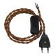 GLOBOSTAR® WHIP 91036 Μοντέρνο DIY Πλεκτό Καλώδιο με Διακόπτη On/Off AC 220-240V IP20 - Καφέ & Μαύρο - Μ150 x Π2.7 x Υ1.9cm