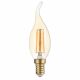 Led Κερί Φλόγα C35 E14 Filament Gold GlassDimmable 4Watt Θερμό Λευκό