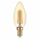 Led Κερί C35 E14 Filament Gold Glass 4Watt Θερμό Λευκό