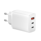 Λευκός Φορτιστής 65W GaN Type-C / Type-A