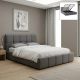 Κρεβάτι Elora Megapap βελούδινο με αποθηκευτικό χώρο χρώμα γκρι 160x200εκ.