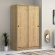 Ντουλάπα ρούχων Regio Megapap δίφυλλη συρόμενη χρώμα φυσικό οξιάς 120x60x200εκ.
