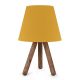 Φωτιστικό επιτραπέζιο Lander Megapap E27 ύφασμα Pvc - ξύλο χρώμα κίτρινο - καφέ 22x17x33εκ.