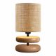 Φωτιστικό επιτραπέζιο Lucia Megapap E14 ξυλινο - pe rattan χρώμα φυσικό Ø15x35εκ.