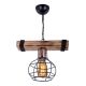 Φωτιστικό οροφής Marit Megapap E27 ξύλινο/μεταλλικό μονόφωτο καρυδί/μαύρο 30x15x60εκ.
