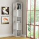 Βιβλιοθήκη γωνιακή Piano Megapap χρώμα λευκό 31,4x31,4x158,9εκ.