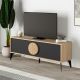 Έπιπλο τηλεόρασης Gora Megapap χρώμα sapphire oak - silky black 140x35,6x51εκ.