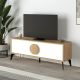 Έπιπλο τηλεόρασης Gora Megapap χρώμα sapphire oak - λευκό 140x35,6x51εκ.