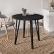 Τραπέζι Xana Megapap χρώμα black wood Ø90x77,5εκ.