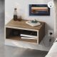 Κομοδίνο επιτοίχιο Brik Megapap με LED χρώμα καρυδί Ud - sandstone 45x30x18εκ.