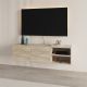 Έπιπλο τηλεόρασης επιτοίχιο Conrad Megapap χρώμα travertine 140x35x38εκ.