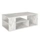 Τραπεζάκι σαλονιού Abdera Megapap χρώμα λευκό εφέ μαρμάρου 110x60x42εκ.