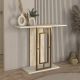 Κονσόλα Alderas Megapap χρώμα λευκό - travertine - χρυσό 90x29,6x76,8εκ.