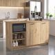 Τραπέζι - Πάγκος κουζίνας Peres Megapap χρώμα sepet oak 150x70x91,8εκ.