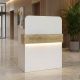 Γραφείο υποδοχής - reception Telmos Megapap με LED χρώμα λευκό - sapphire oak 90x43,6x119,2εκ.