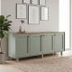 Μπουφές Bohemian Megapap χρώμα πράσινο - φυσικό οξιάς 180x40x75εκ.