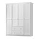 Ντουλάπα ρούχων Emily Megapap τετράφυλλη χρώμα λευκό 140x50x210εκ.