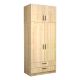 Ντουλάπα ρούχων Victoria Megapap δίφυλλη με πατάρι και συρτάρια χρώμα φυσικό οξιάς 100x60x240εκ.