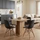 Σετ τραπεζαρία 5τμχ Allos - Nova Megapap χρώμα sapphire oak - μαύρο 75x75x77εκ.