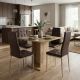 Σετ τραπεζαρία 5τμχ Allos - Rosa Megapap χρώμα sapphire oak - καφέ/χρωμίου πόδι 75x75x77εκ.