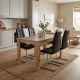 Σετ τραπεζαρία 5τμχ Darlen - Vela Megapap χρώμα sapphire oak - μαύρο 125x72x74εκ.
