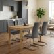 Σετ τραπεζαρία 5τμχ Darlen - Laura Megapap χρώμα sapphire oak - γκρι 125x72x74εκ.
