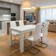 Σετ τραπεζαρία 5τμχ Darlen - Vela Megapap χρώμα λευκό 125x72x74εκ.