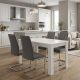 Σετ τραπεζαρία 5τμχ Darlen - Laura Megapap χρώμα λευκό - γκρι 125x72x74εκ.