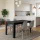 Σετ τραπεζαρία 5τμχ Darlen - Nova Megapap χρώμα sencron black - γκρι 125x72x74εκ.