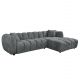 ΚΑΝΑΠΕΣ ΓΩΝΙΑ (ΔΕΞΙΑ) LYKKE HM3326.01R ΓΚΡΙ ΥΦΑΣΜΑ 280x89-165(η γωνία)x70Υεκ
