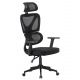 ΚΑΡΕΚΛΑ ΓΡΑΦΕΙΟΥ NOVAR HM1218.01 ΜΑΥΡO MESH--ΒΑΣΗ PP 51x49x121-129Υεκ
