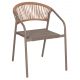 ΠΟΛΥΘΡΟΝΑ HOMAN HM6430.04 ΣΑΜΠΑΝΙ ΜΕΤΑΛΛΟ & TEXTILENE--ΜΠΕΖ P.E.RATTAN 53x58x75Υεκ