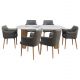 ΣΕΤ ΤΡΑΠΕΖΑΡΙΑΣ 7ΤΜΧ MELLOW HM21360 ΚΕΡΑΜΙΚΟ TOP/MDF ΠΟΔΙΑ--PU ΓΚΡΙ/ΜΕΤΑΛ.ΠΟΔΙΑ