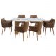 ΣΕΤ ΤΡΑΠΕΖΑΡΙΑΣ 7ΤΜΧ MELLOW HM21361 ΚΕΡΑΜΙΚΟ TOP/MDF ΠΟΔΙΑ--PU ΚΑΦΕ/ΜΕΤΑΛ.ΠΟΔΙΑ