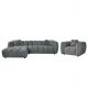 ΣΕΤ ΚΑΝΑΠΕΣ ΓΩΝΙΑ (ΑΡΙΣΤΕΡΗ)-ΠΟΛΥΘΡΟΝΑ LOUNGE LYKKE HM10820.01L ΓΚΡΙ ΥΦΑΣΜΑ