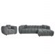 ΣΕΤ ΚΑΝΑΠΕΣ ΓΩΝΙΑ (ΔΕΞΙΑ)-ΠΟΛΥΘΡΟΝΑ LOUNGE LYKKE HM10820.01R ΓΚΡΙ ΥΦΑΣΜΑ