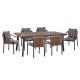 ΣΕΤ ΤΡΑΠΕΖΑΡΙΑΣ 7ΤΜΧ MAERLY HM10826.13 ΑΛΟΥΜΙΝΙΟ & ΜΑΞΙΛΑΡΙΑ ΣΚΟΥΡΟ ΓΚΡΙ--POLYWOOD