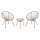 ΣΕΤ ΕΞΩΤΕΡΙΚΟΥ ΧΩΡΟΥ 3ΤΜΧ ACAPULCO HM11861.03 P.E.RATTAN ΕΚΡΟΥ-ΜΕΤΑΛΛΟ ΣΕ ΜΑΥΡΟ