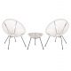 ΣΕΤ ΕΞΩΤΕΡΙΚΟΥ ΧΩΡΟΥ 3ΤΜΧ ACAPULCO HM11861.12 P.E.RATTAN ΛΕΥΚΟ-ΜΕΤΑΛΛΟ ΣΕ ΜΑΥΡΟ