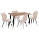 ΣΕΤ ΤΡΑΠΕΖΑΡΙΑΣ 5ΤΜΧ GAFF HM10847.02 MDF TOP ΦΥΣΙΚΟ--ΥΦΑΣΜΑ ΜΠΕΖ & ΜΕΤΑΛΛΟ ΜΑΥΡΟ