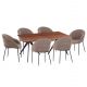 ΣΕΤ ΤΡΑΠΕΖΑΡΙΑΣ 7ΤΜΧ DRENNY HM10936.03 MDF TOP ΚΑΡΥΔΙ--ΥΦΑΣΜΑ TAUPE & ΜΕΤΑΛΛΟ ΜΑΥΡΟ