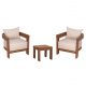 LOUNGE ΣΕΤ KIOTO HM10960 ΤΡΑΠΕΖΑΚΙ & 2 ΠΟΛΥΘΡΟΝΕΣ--ΞΥΛΟ TEAK--ΜΠΕΖ ΜΑΞΙΛΑΡΙΑ