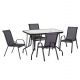 ΣΕΤ ΤΡΑΠΕΖΑΡΙΑΣ 5ΤΜΧ ADAM HM10897.03 ΤΡΑΠΕΖΙ 110x60εκ & 4 ΠΟΛΥΘΡΟΝΕΣ--ΜΑΥΡΟ