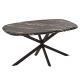 ΤΡΑΠΕΖΙ ΟΒΑΛ RODDEN HM11903.02 ΜΕ WERZALIT BLACK/GOLD MARBLE-ΜΑΥΡΗ ΒΑΣΗ 146x94x75Υεκ