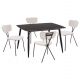 ΣΕΤ ΤΡΑΠΕΖΑΡΙΑΣ 5ΤΜΧ RAVEN HM21067.02 ΚΕΡΑΜΙΚΟ TOP ΜΑΥΡΟ ΜΑΡΜΑΡΟ--ΜΕΤΑΛΛΟ