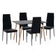 ΣΕΤ ΤΡΑΠΕΖΑΡΙΑΣ 5ΤΜΧ MINIMAL HM21173 MDF TOP ΜΑΥΡΟ-ΒΕΛΟΥΔΟ & ΜΕΤΑΛΛΟ ΜΑΥΡΟ