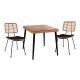 ΣΕΤ 3ΤΜΧ ALLEGRA WICKER ΜΕ ΤΡΑΠΕΖΙ 80X80Χ78Υ ΜΠΕΖ & ΜΑΥΡΟ ΧΡΩΜΑ HM10485