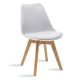 Καρέκλα Gaston pakoworld PP-PU λευκό-φυσικό πόδι 43x51x75εκ