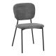 ΣΕΤ 4 TMX Καρέκλα Cathair pakoworld μπουκλέ ύφασμα σε γκρι απόχρωση με μαύρα μεταλλικά πόδια 48x53x82εκ